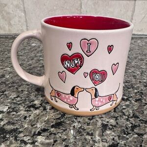 New Spectrum Designz Valentine's I WUFF YOU DACHSHUND DOG Ceramic Mug Heart Love
